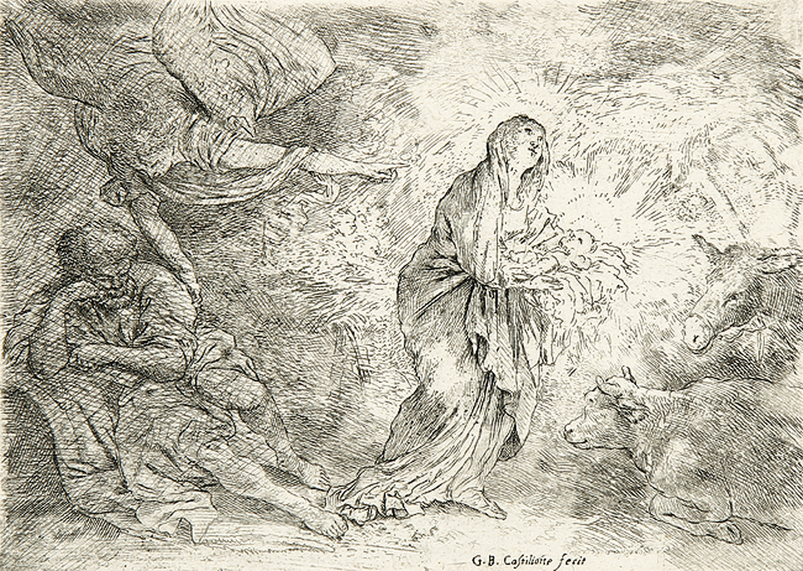 Der Engel weckt Joseph aus seinem Traum.