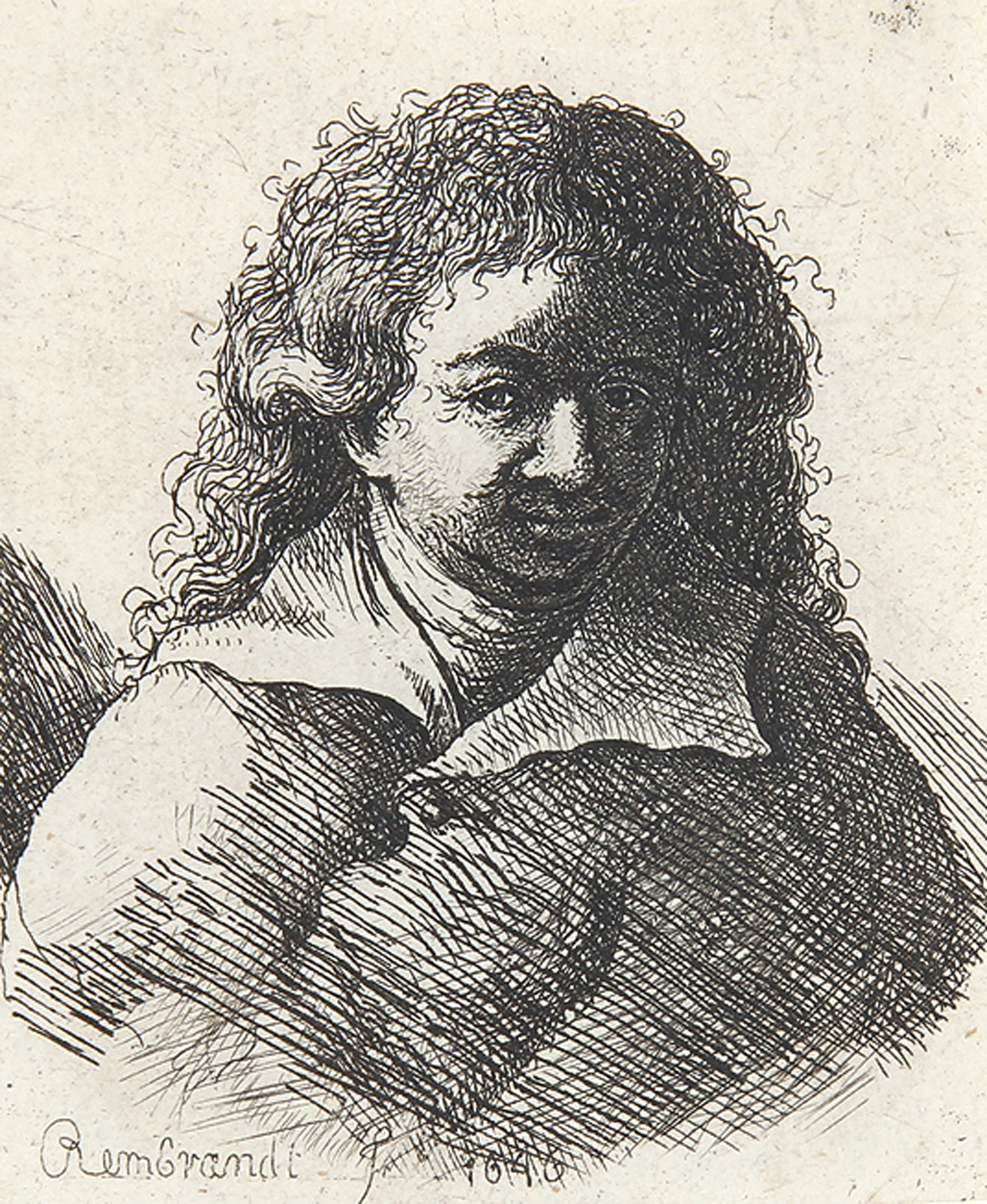 Brustbild eines jungen Mannes mit lockigem Haar.