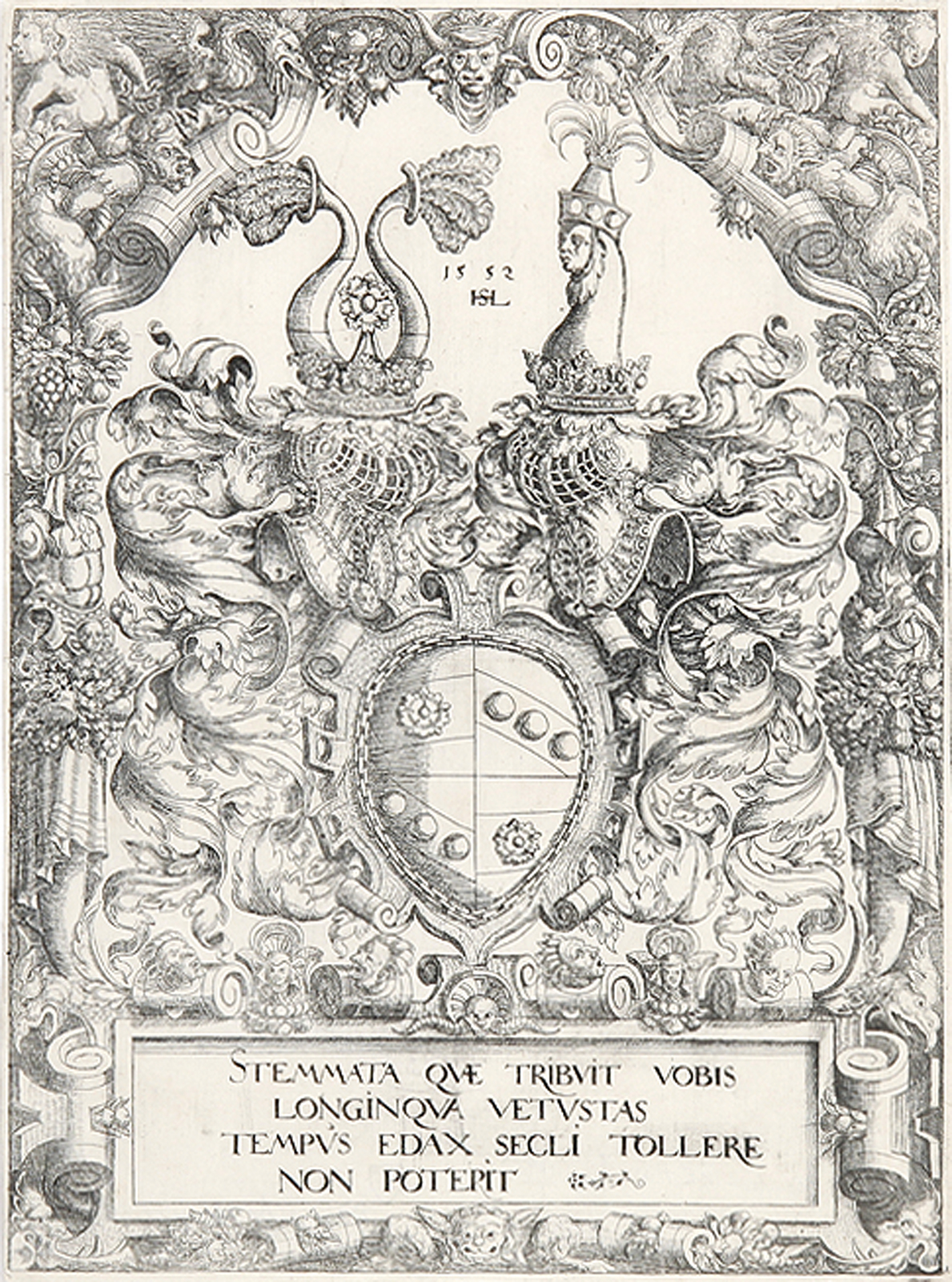 Wappen des Oswald von Eck und seiner Gattin (geborene Piencsenau).