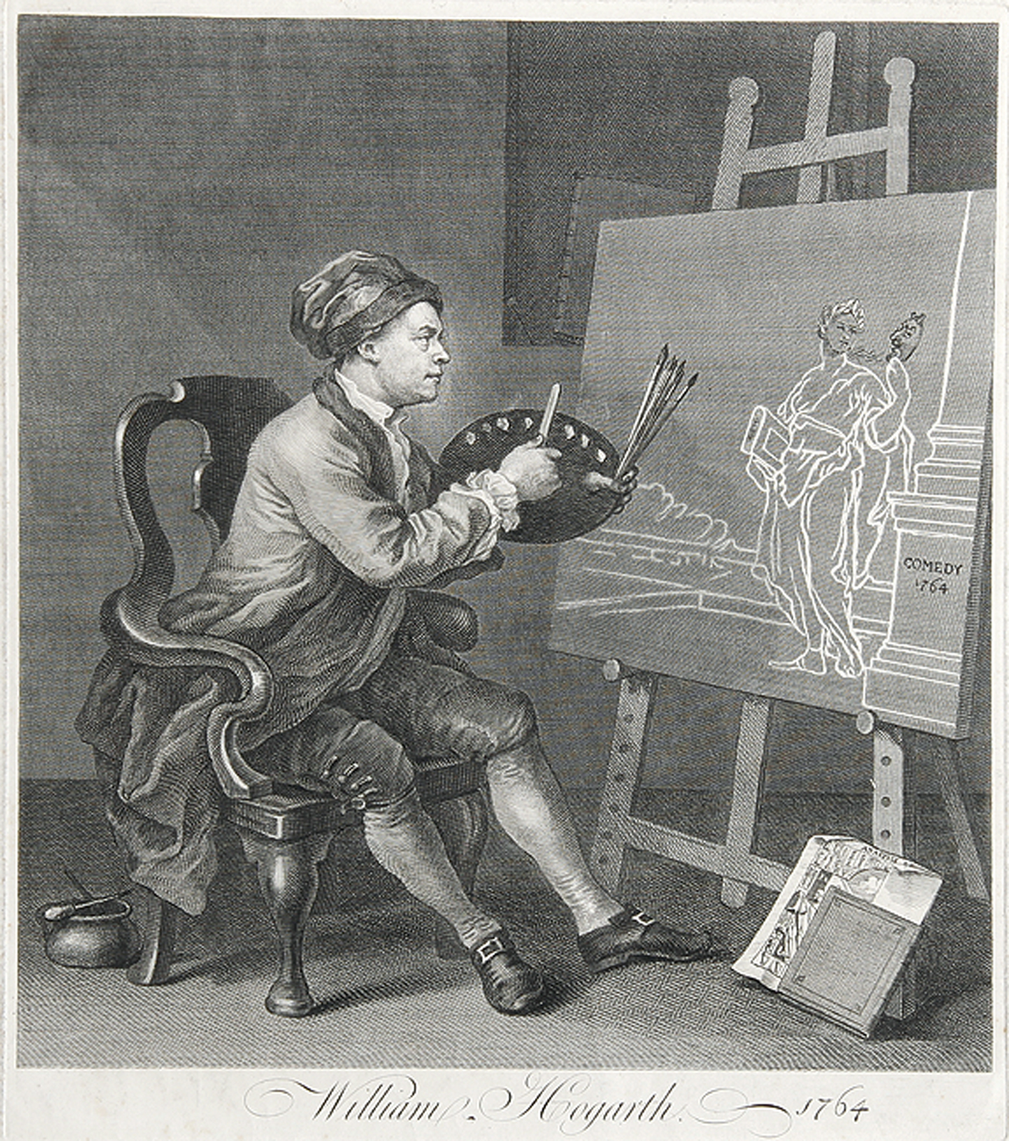 Hogarth painting the Comic Muse.
