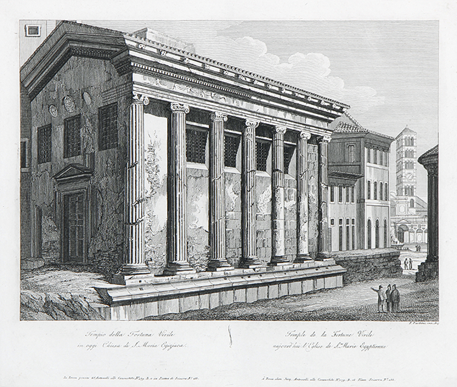 Ansichten von Denkmälern in Rom (9) und Tivoli (1)