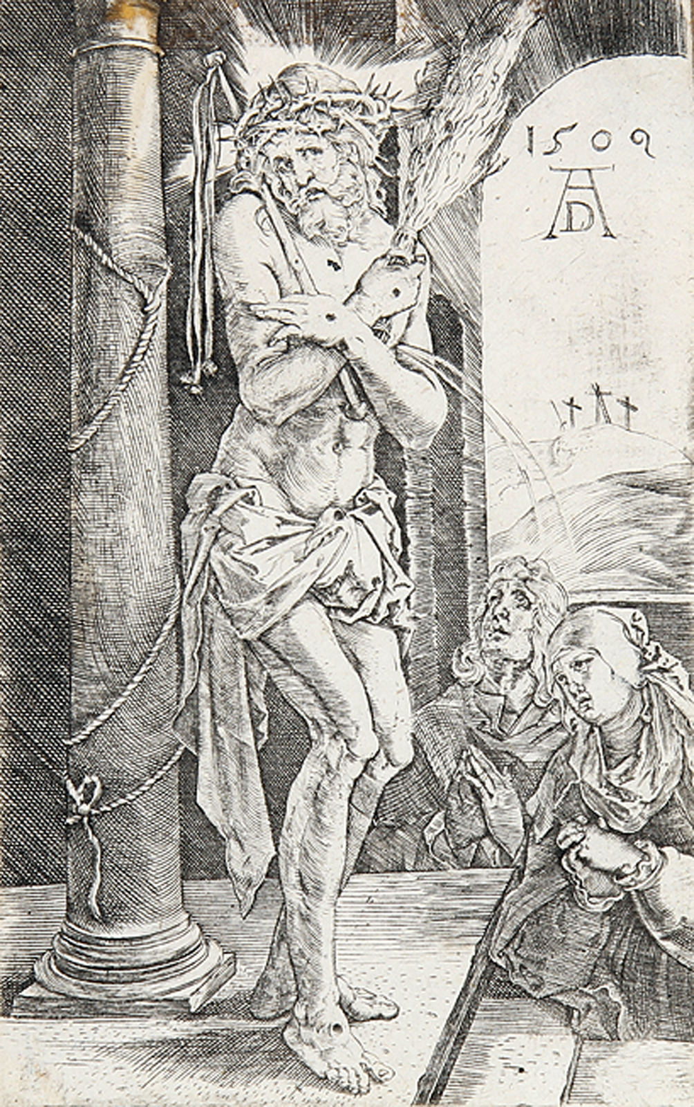 Der Schmerzensmann an der Säule - Christus vor Kaiphas - Die Geisselung.