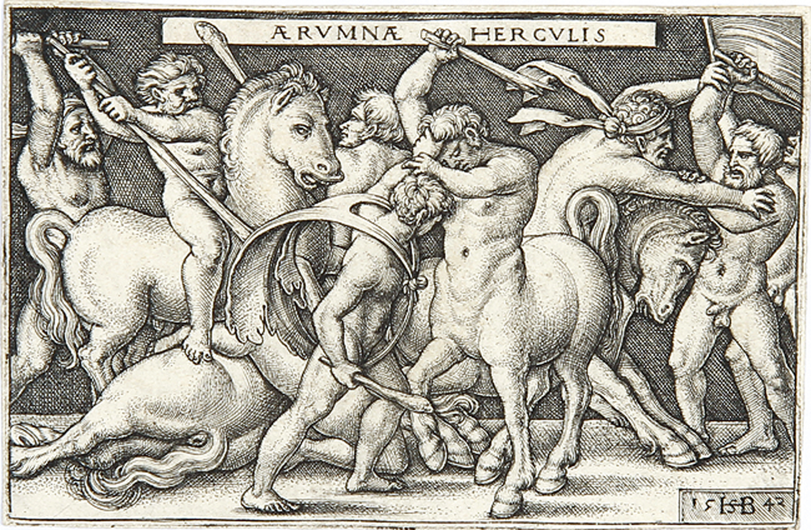 Hercules kämpft mit den Centauern.