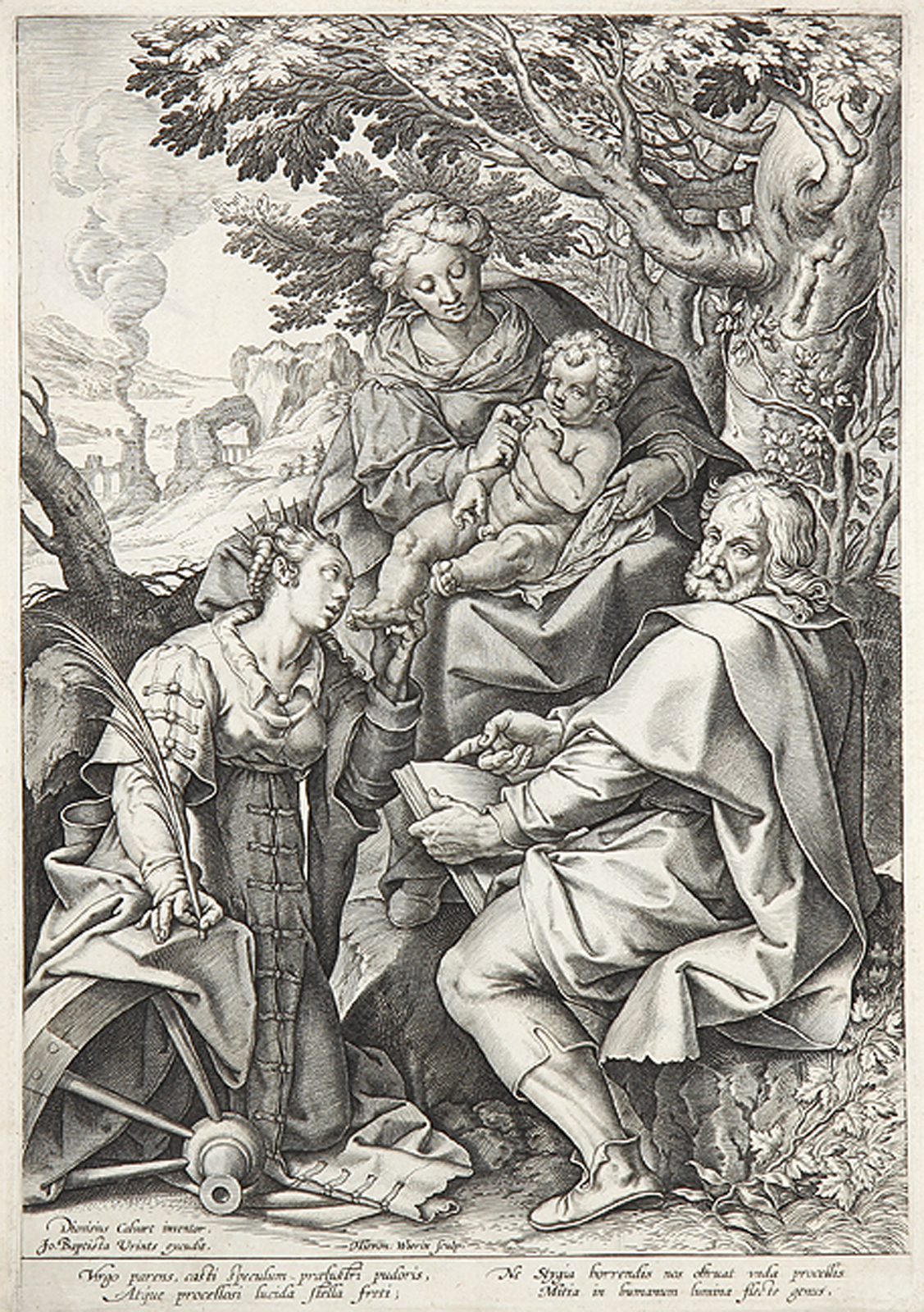 Die Heilige Katharina von Alexandria mit der Heiligen Familie.