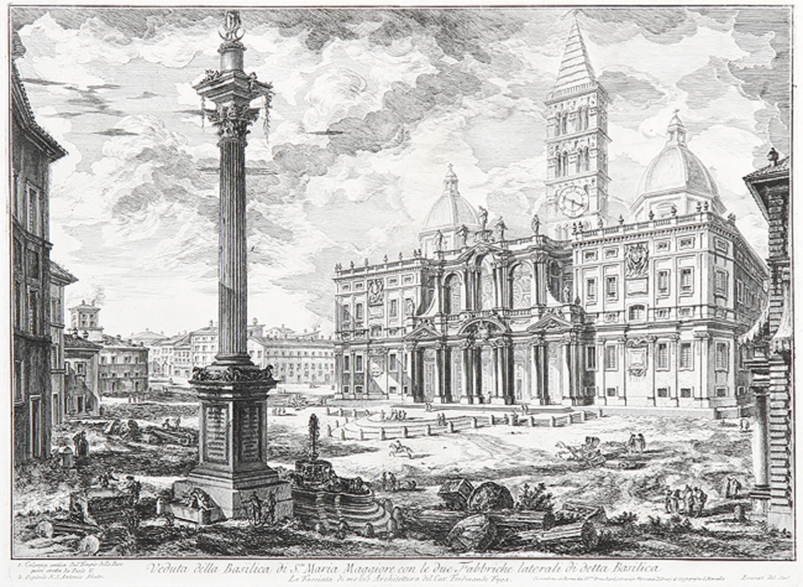 Veduta della Basilica di Sta. Maria Maggiore con le due Fabbriche laterali di detta Basilica.