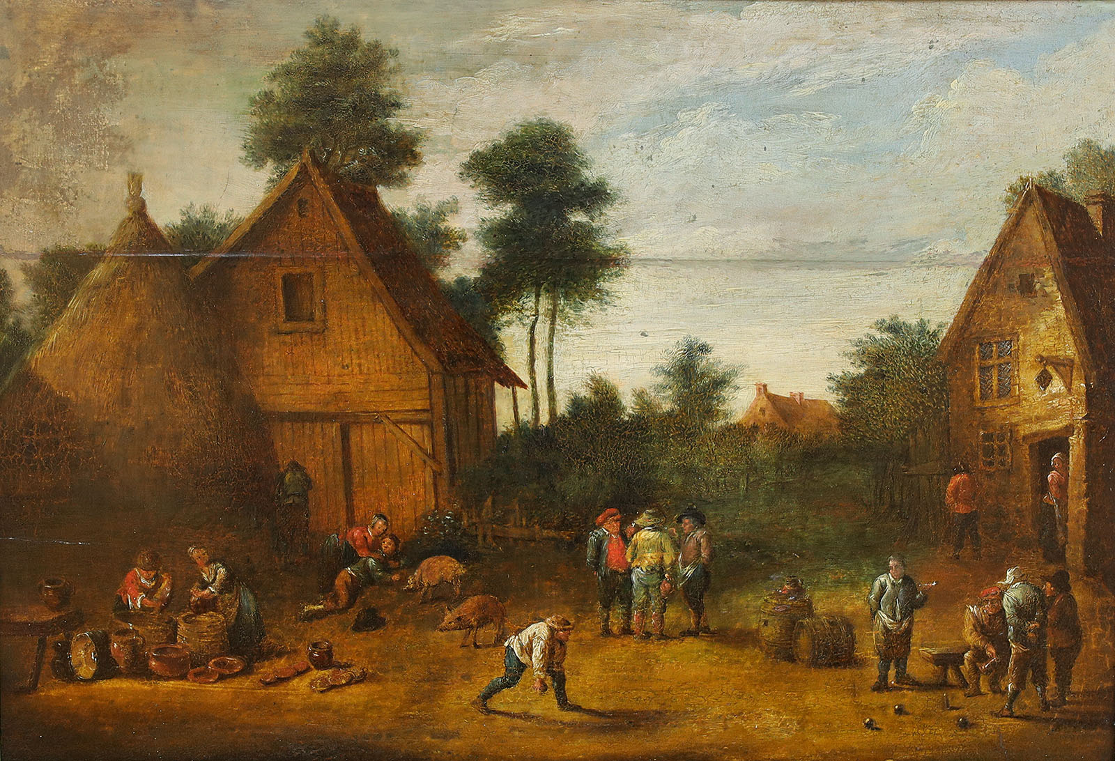 Dorf an einem Gewässer,
