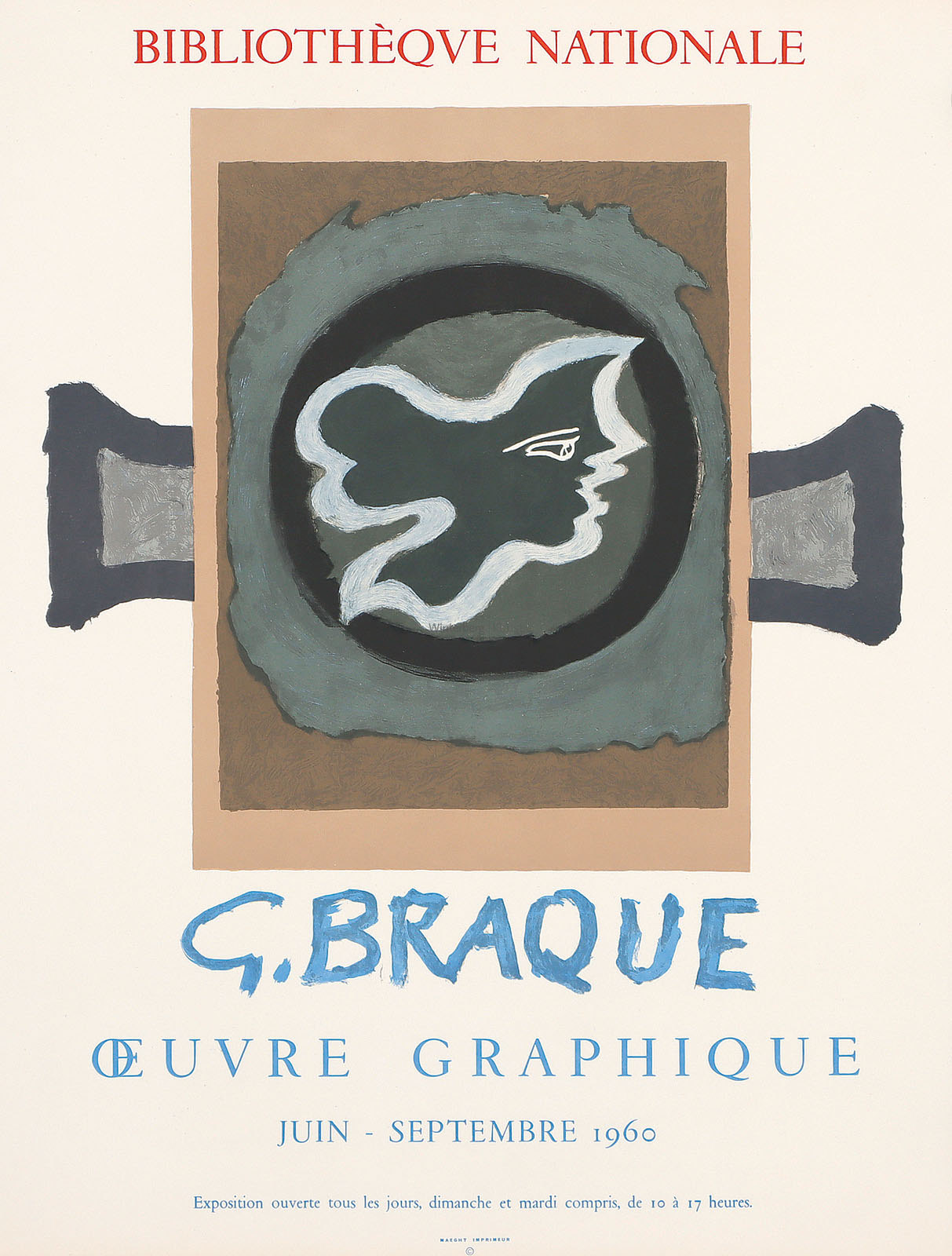 Affiche „G. Braque. Œuvre graphique“ – Affiche pour „Lettera amorosa“ de René Char et Georges Braque.
