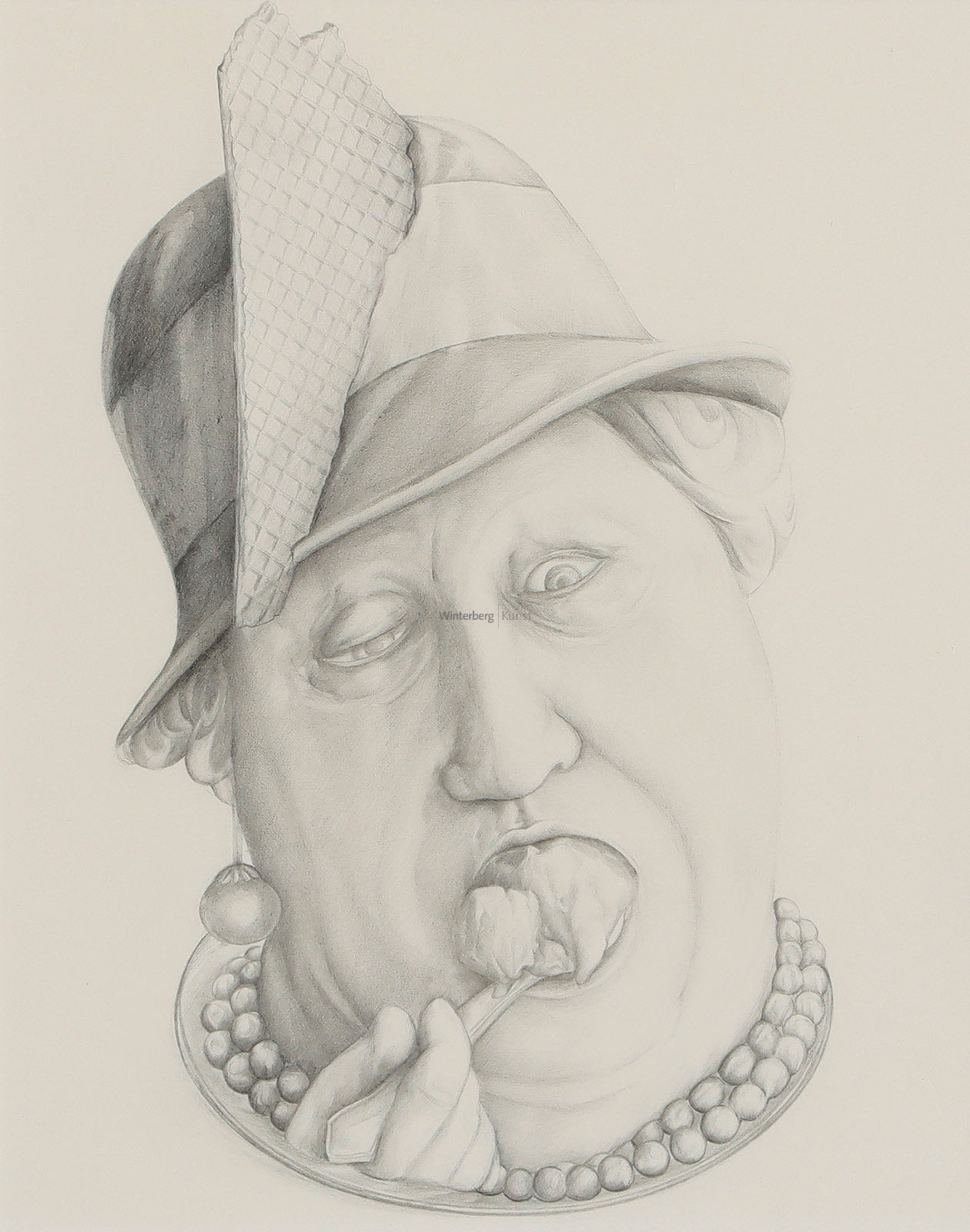 Frau, ein Eis essend,