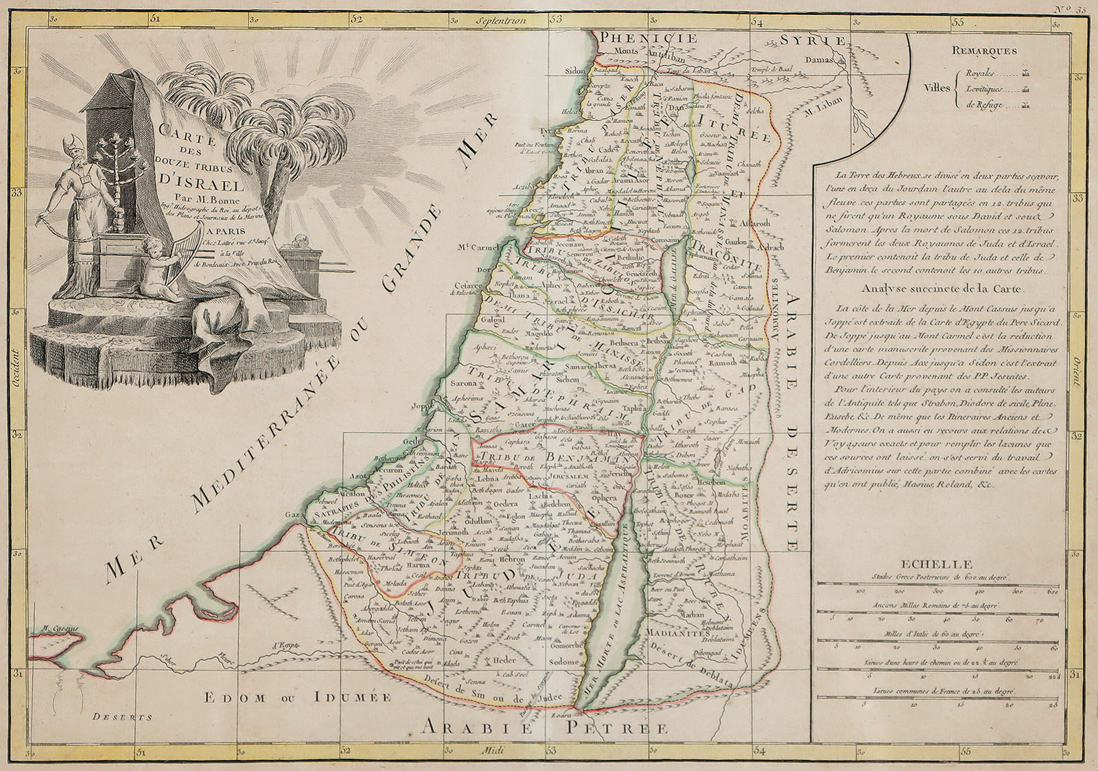 Carte des douze Tribus d’Israel.