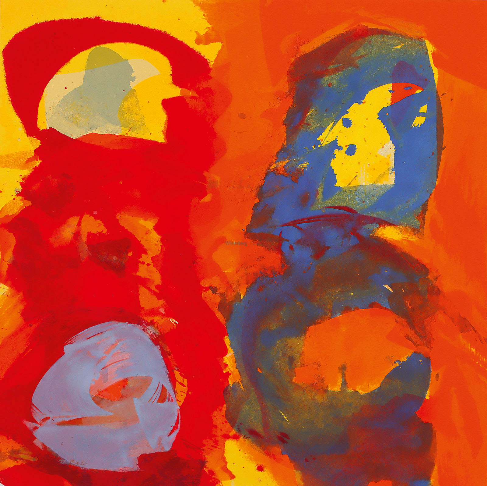 Zwei sich gegenüberstehende, abstrahierte Gestalten.