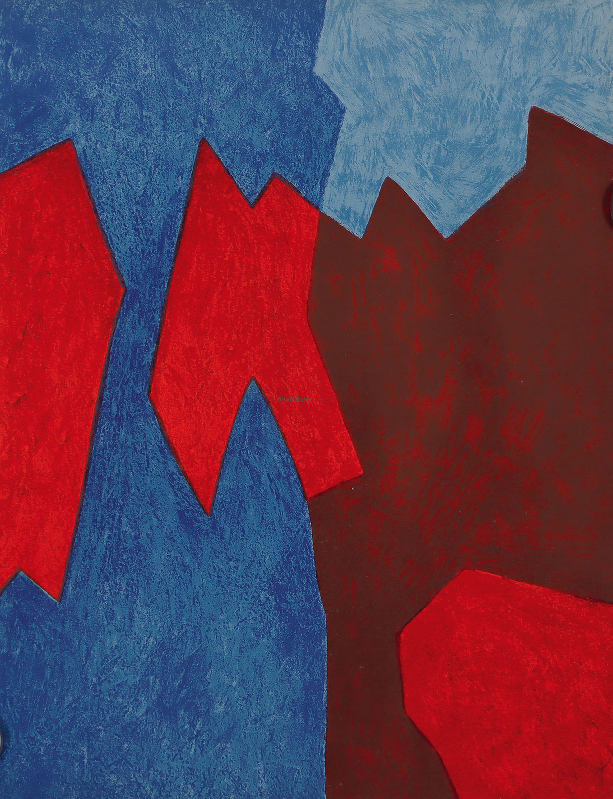 Composition rose, rouge et bleue – Composition rouge et bleue.