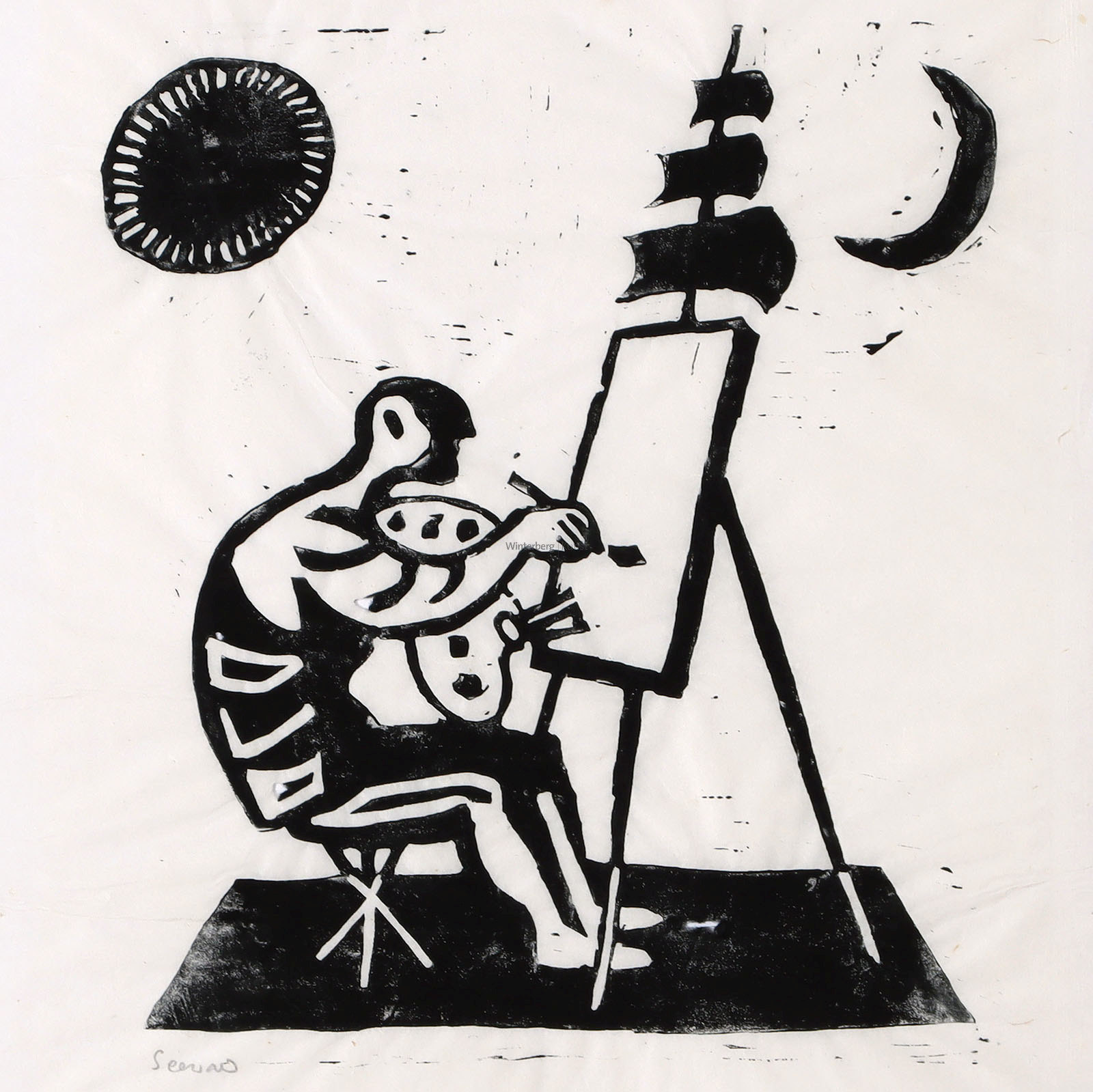 Der Maler an der Staffelei.