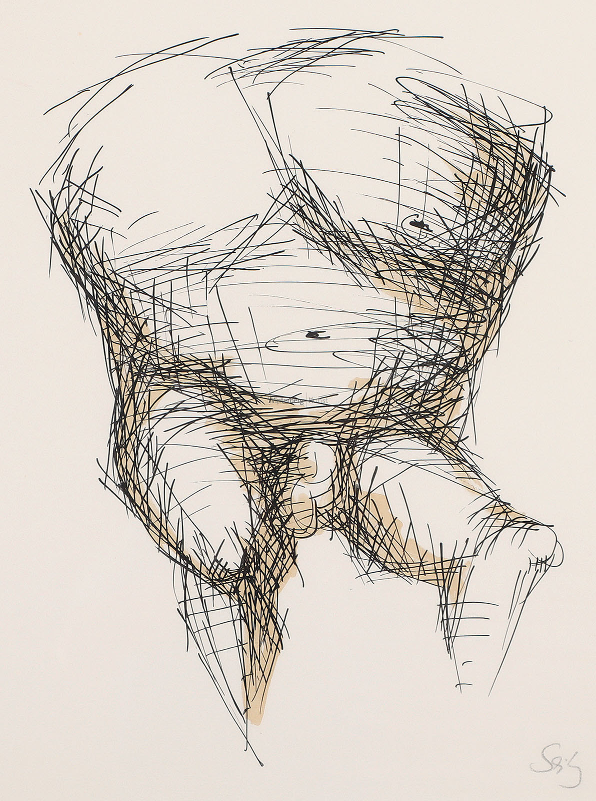 Catchertorso, Knie nach rechts.