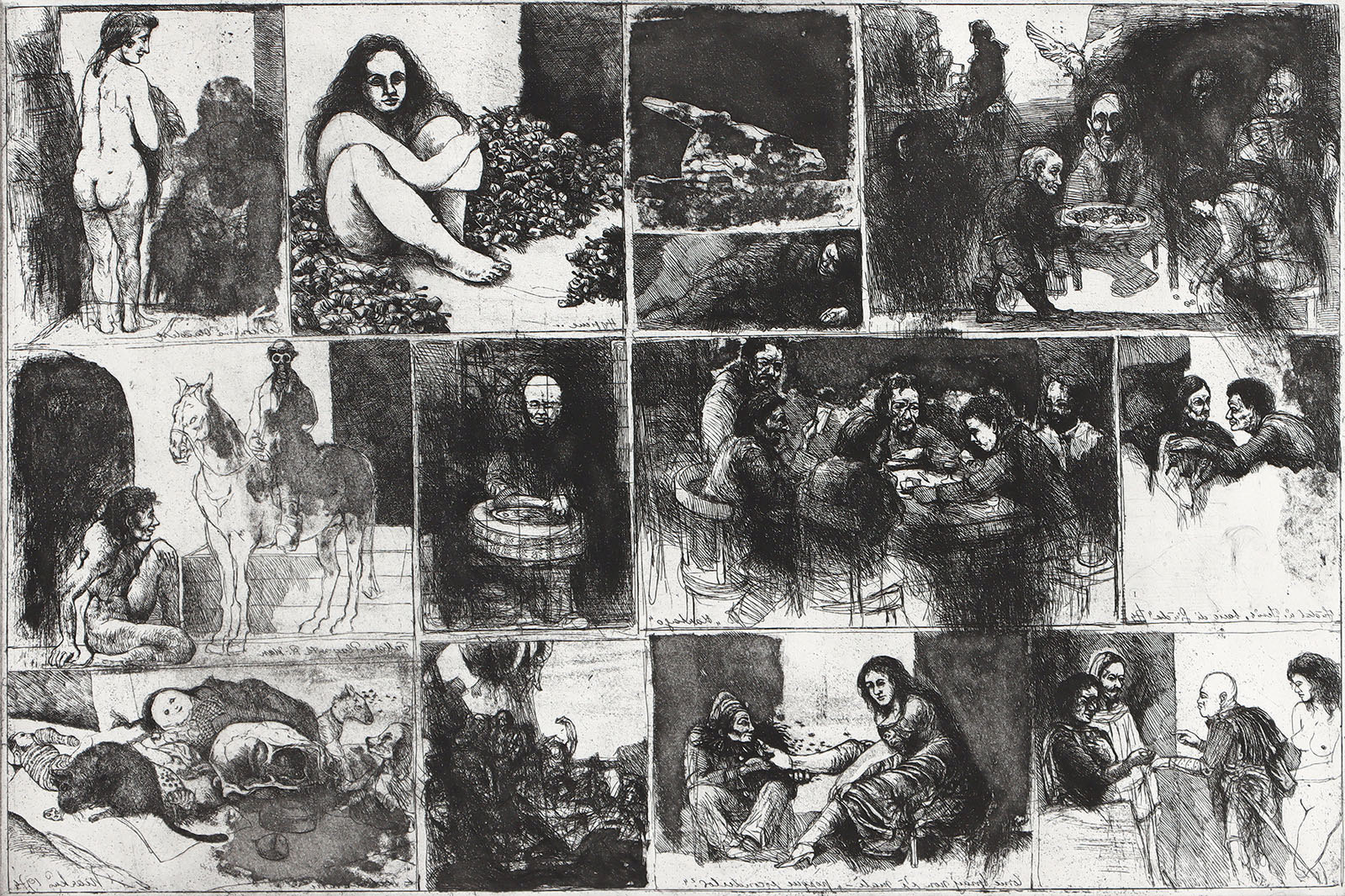 Graphisches Tagebuchblatt – Purgatorio, Canto X.