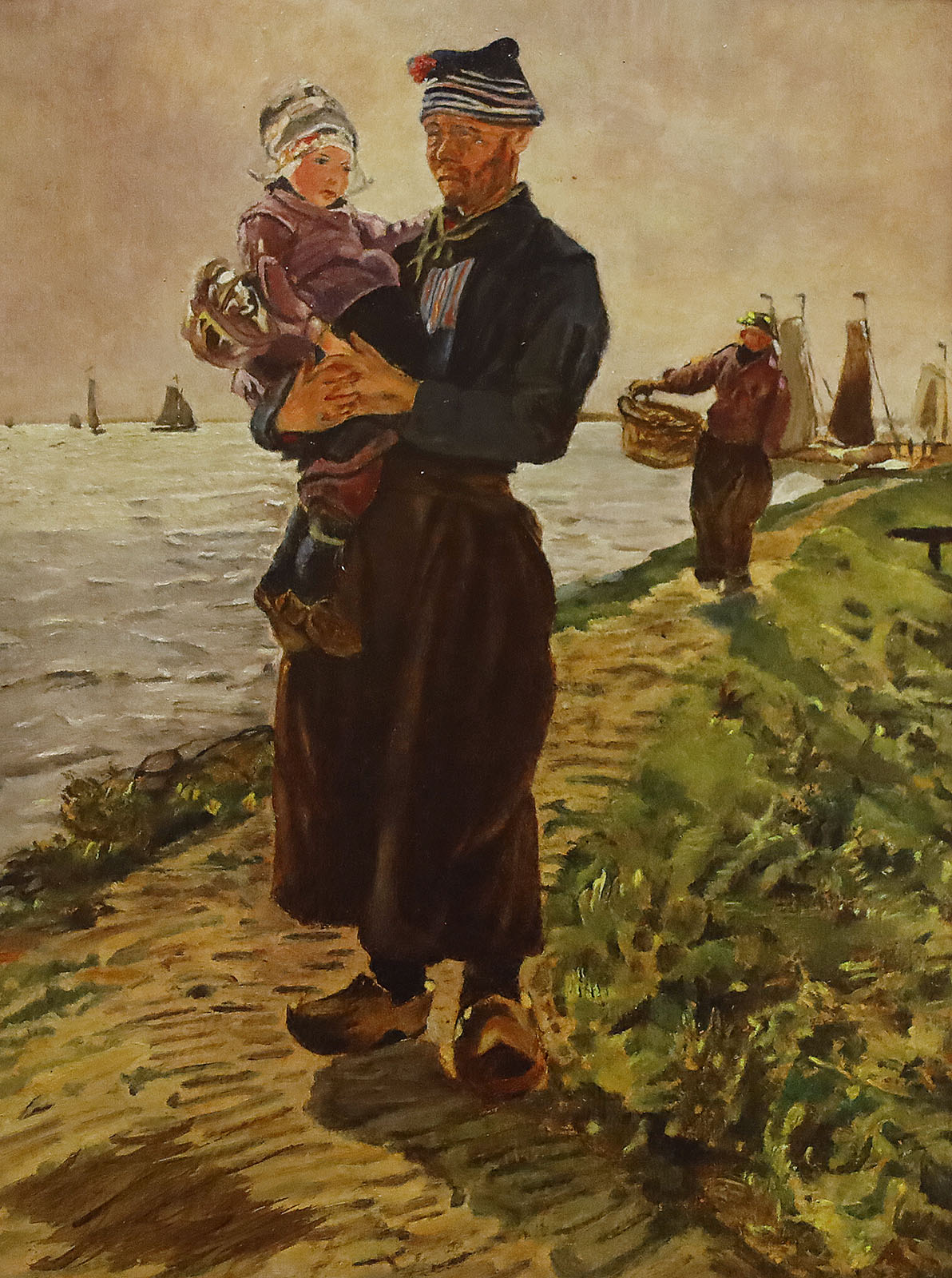 Holländischer Fischer mit Kind.