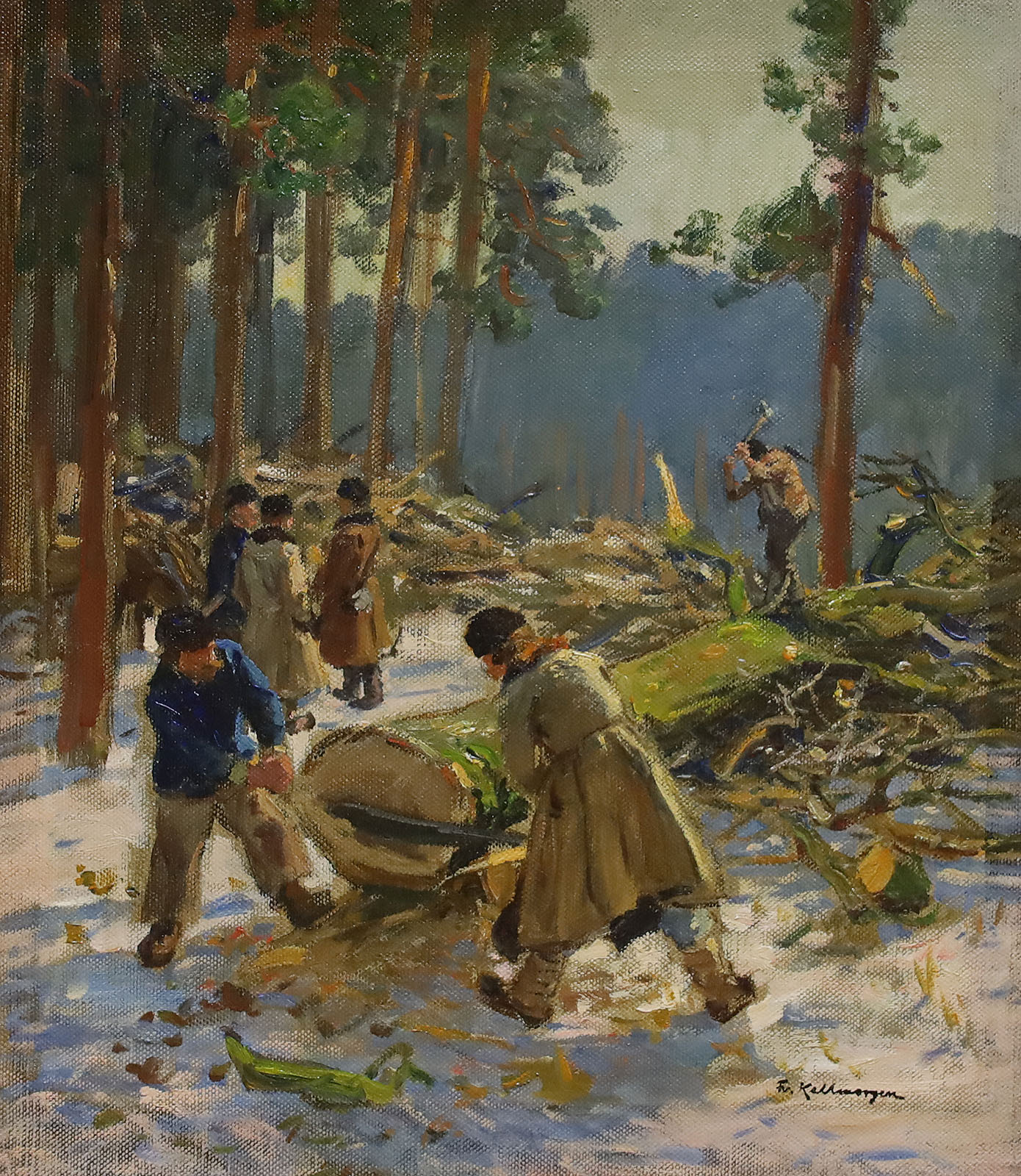 Holzfäller in Galizien.