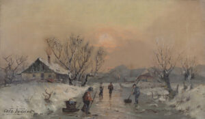 Winterlandschaft im Abendrot.