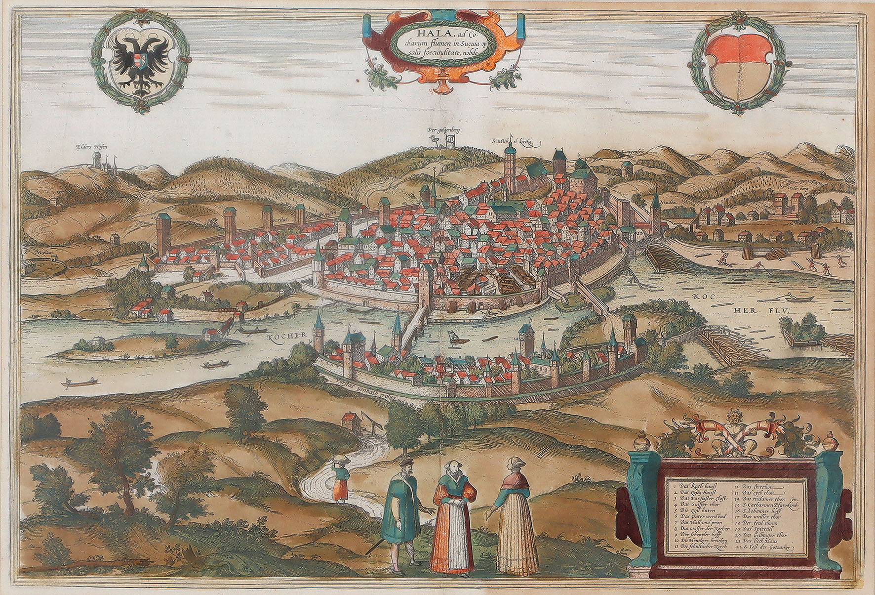 Landshut – Mainz – Passau – Schwäbisch Hall: „Landshut“ – „Ments…“ – „Passaw…“ – „Hala“.