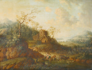 Landschaft mit Bauerngehöft,