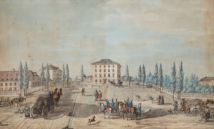 München: Der Karlsplatz (Stachus) gegen Westen.