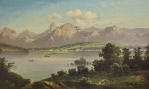 „Der Starnberger See von Feldafing aus“.