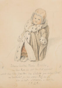 Johanna Karoline Maria, die Tochter des Künstlers als Kind im Pelzmantel.