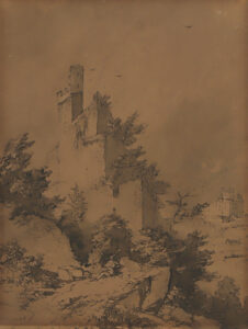 Mittelburg bei Neckarsteinach – Mittelalterlicher Torturm – Flußlauf mit Fischerboot bei einer mittelalterlichen Stadt.