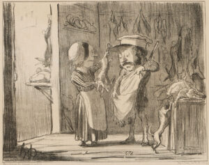 Wildhändler(innen) u.a. sowie erlegte Jagdbeute.