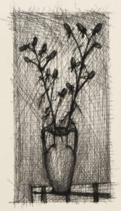 Vase à deux Anses avec deux Branches fleuries.