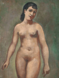 „Frauenakt am Ofen“.