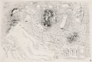 Amphitrite: Jeune Femme nue regardant des Bateaux.