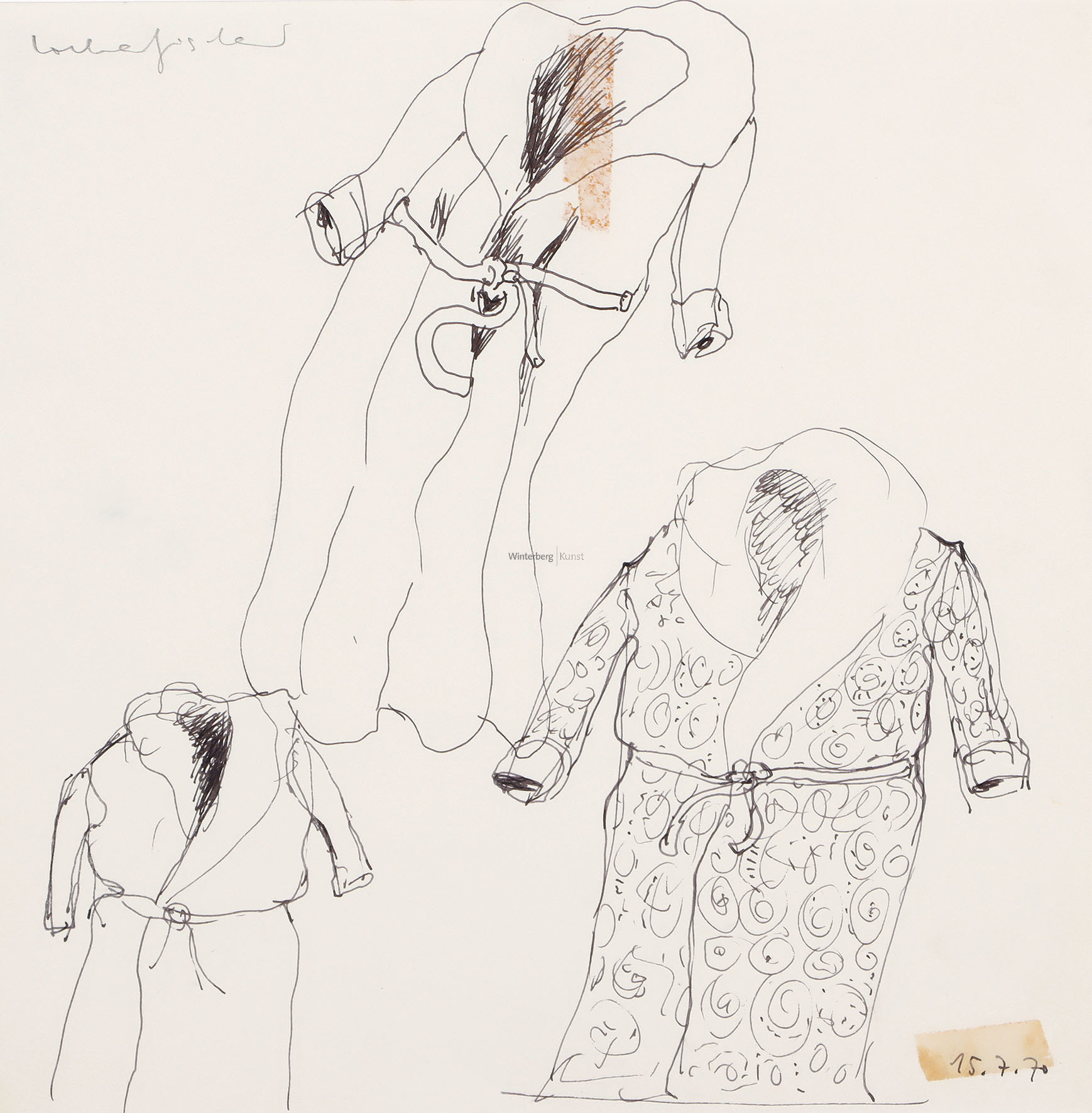 Studienblatt mit 3 Hausmänteln.