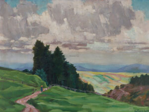 Weite Voralpenlandschaft.