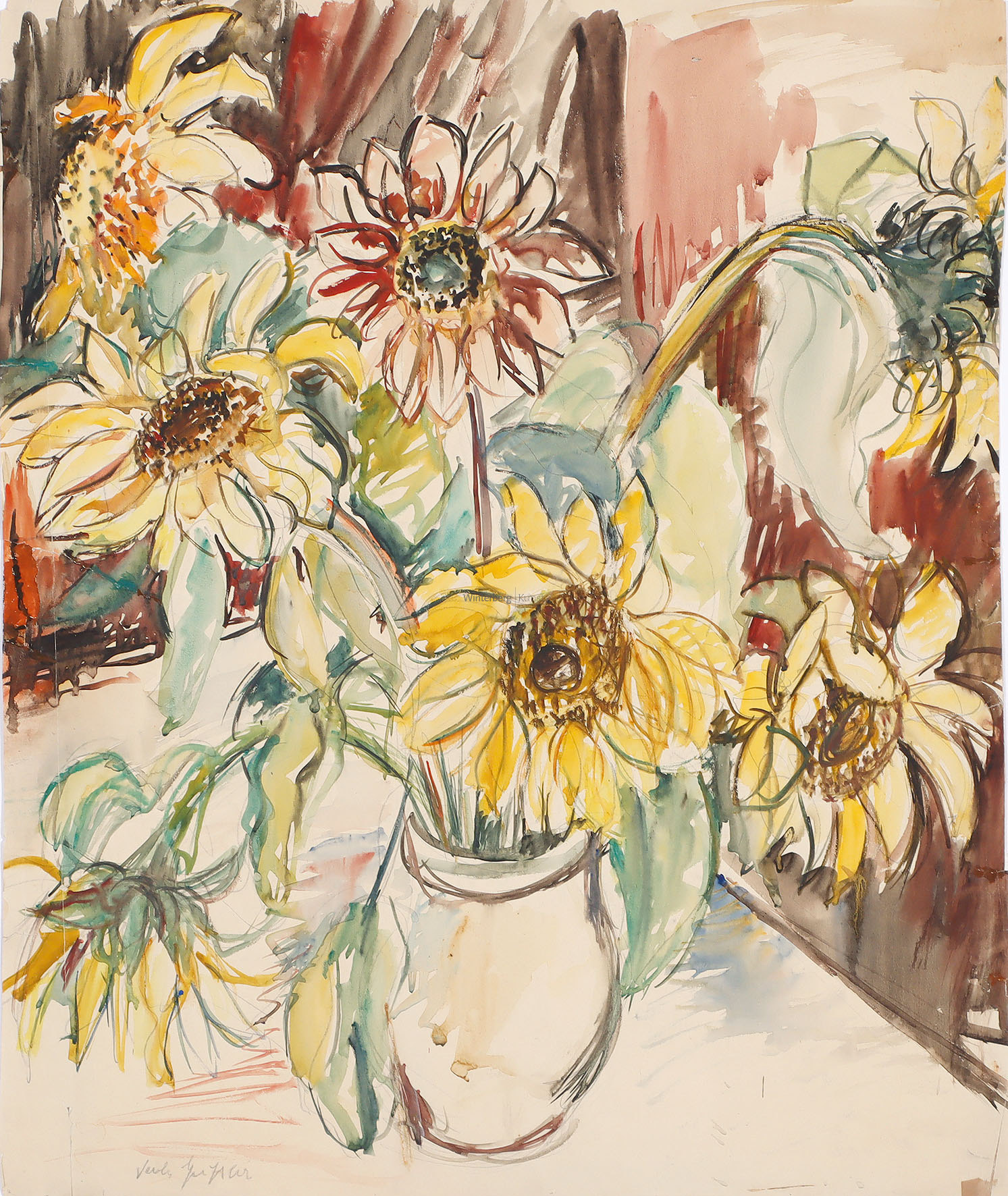 Sonnenblumen in der Vase.