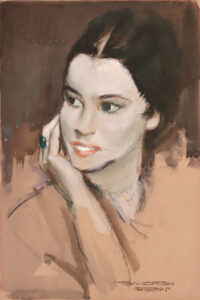 Bildnis einer jungen dunkelhaarigen Frau,