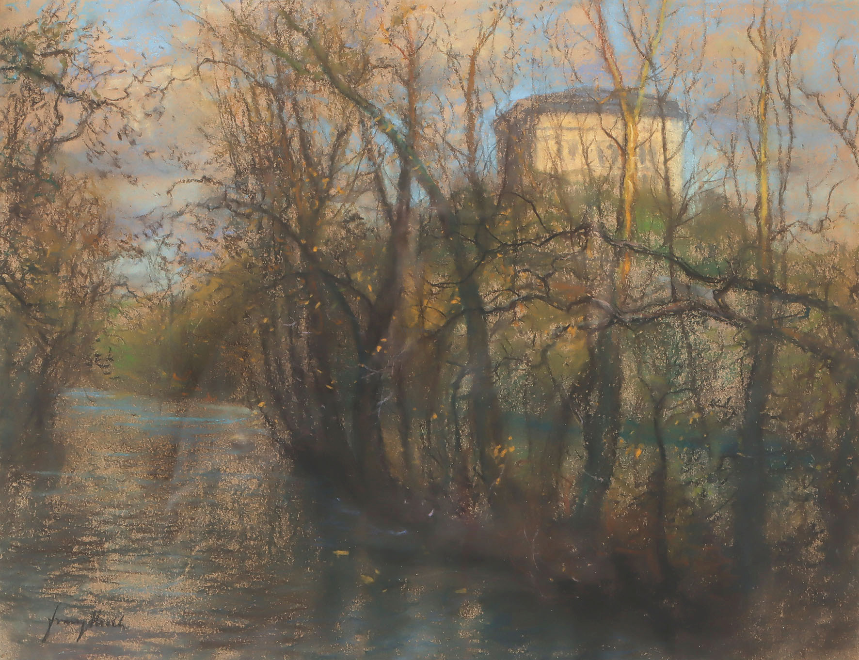 Die Ilm in Weimar mit Seitenansicht des Goethe-und-Schiller-Archivs.