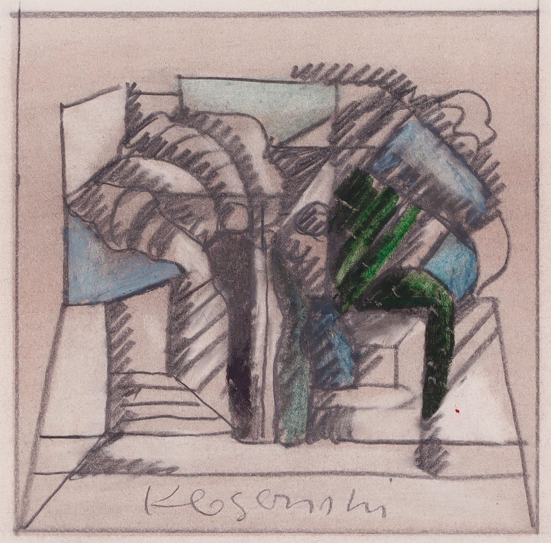 Komposition mit zwei Gestalten.