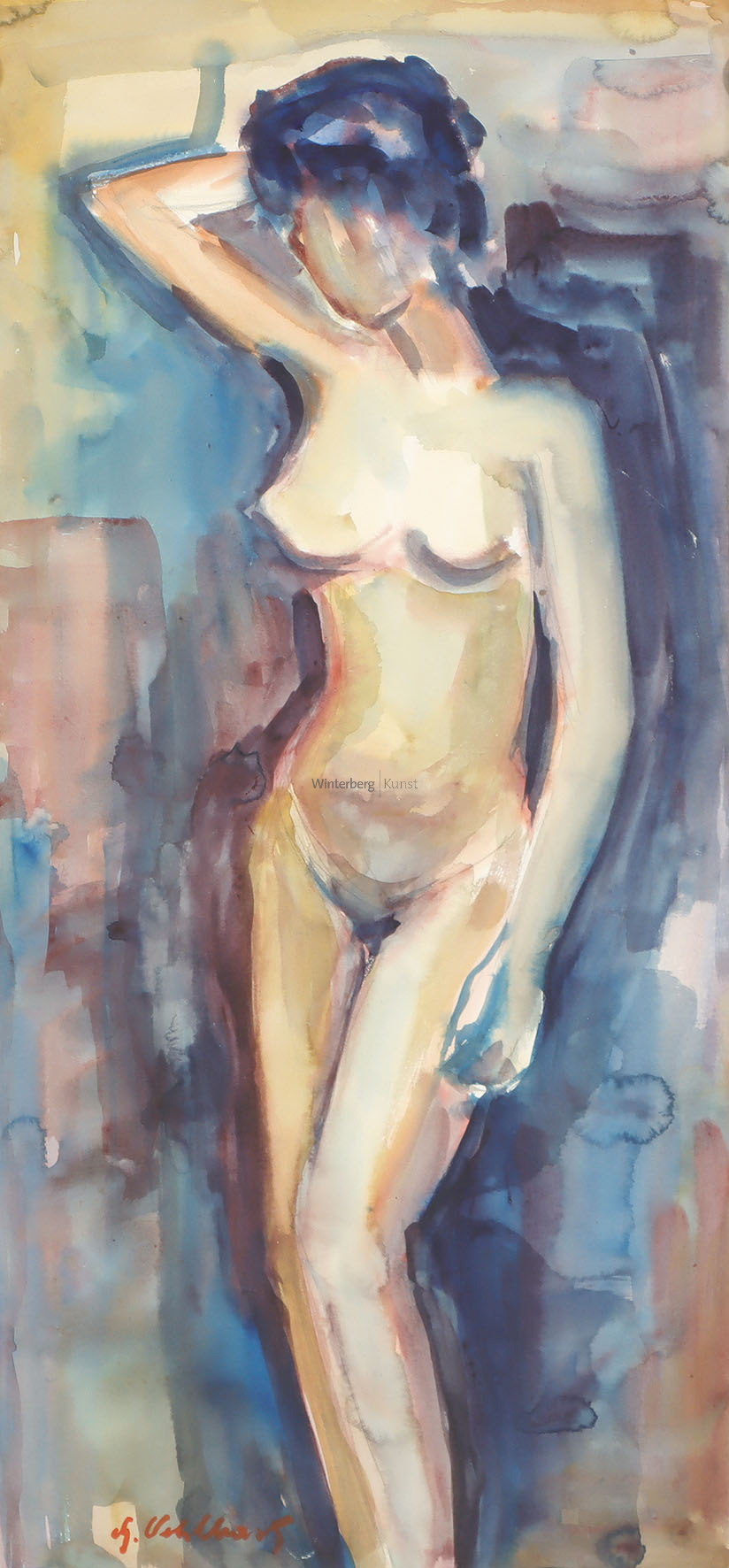 Stehender weiblicher Akt.