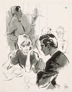 Paar in einem Bistro.