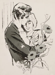 Paar in inniger Umarmung.