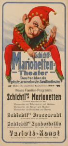 Schichtl’s Marionetten-Theater: Sitzender Kasperle.