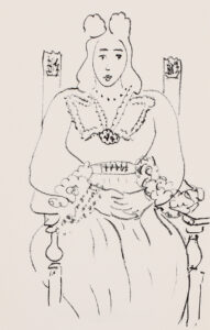 Etude pour „Poème de Charles d’Orléans“ (Femme assise).