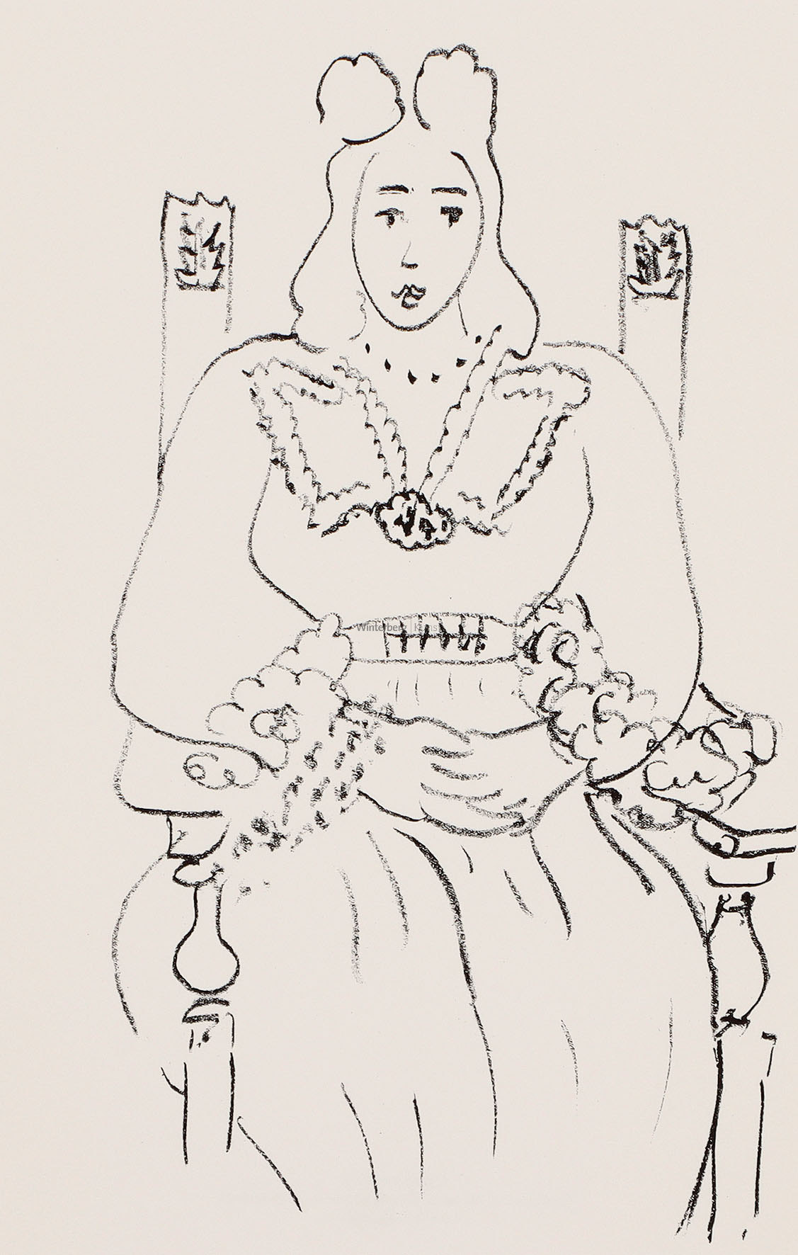 Etude pour „Poème de Charles d’Orléans“ (Femme assise).