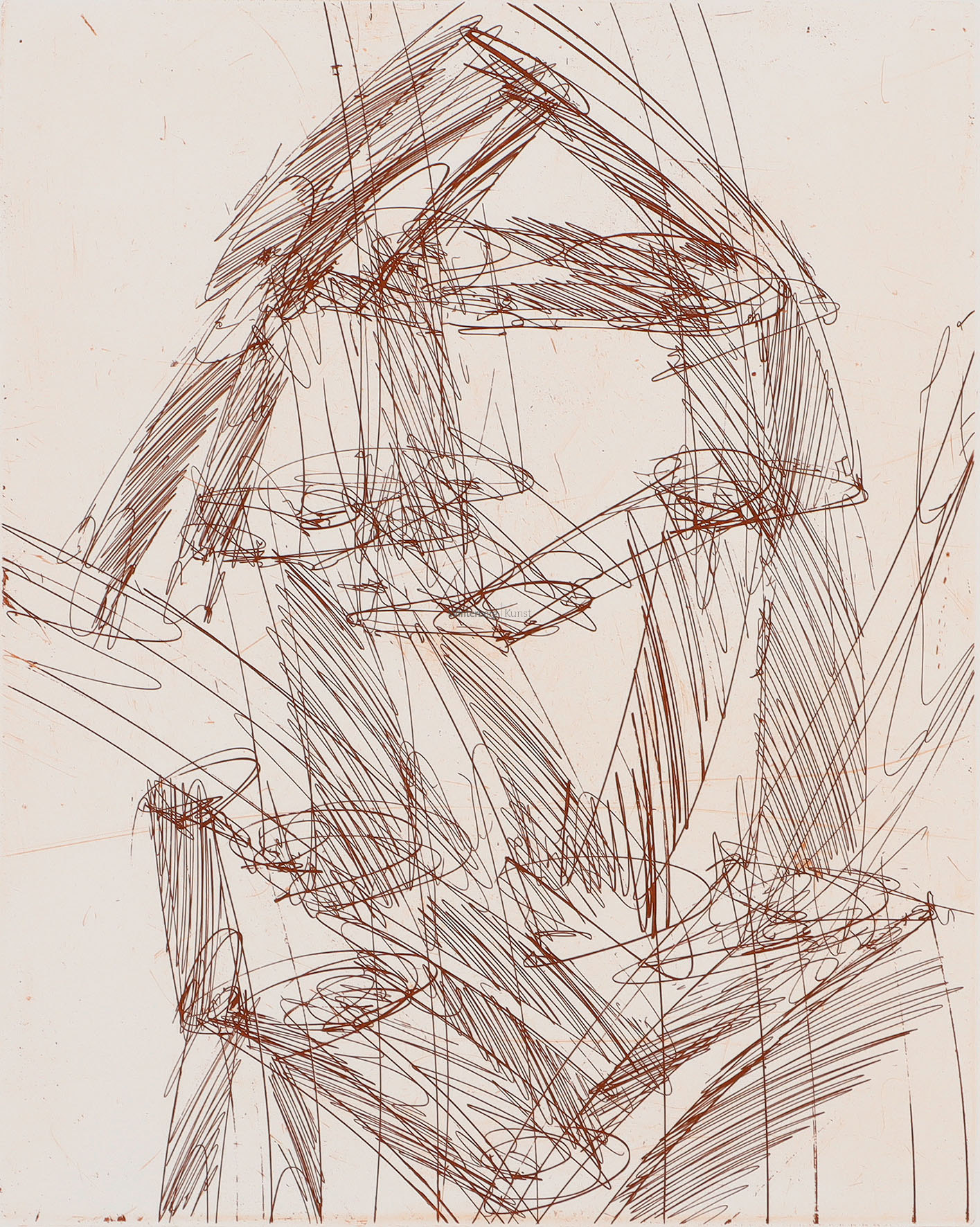 Abstrakte Komposition – Abstrahierte Figur (zu der Radierfolge zum Wandbild in der Kapelle St. Virgil in Salzburg).