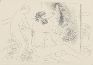 Peintre au Travail observé par un Modèle nu.