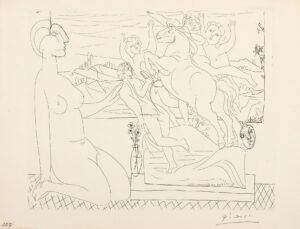 Marie-Thérèse agenouillée contemplant un Groupe sculpté.