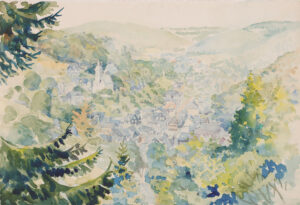 „Talblick auf Lauscha“.