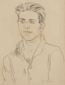 „Jungkommunist“ – Brustbildnis eines streng blickenden Mannes – „Oberst Dr. Bircher“.