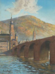 Heidelberg: Blick über den Neckar mit der der Alten Brücke und dem Brückentor,