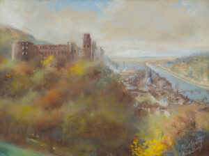 Heidelberg: Blick von Osten auf Schloss und Altstadt,